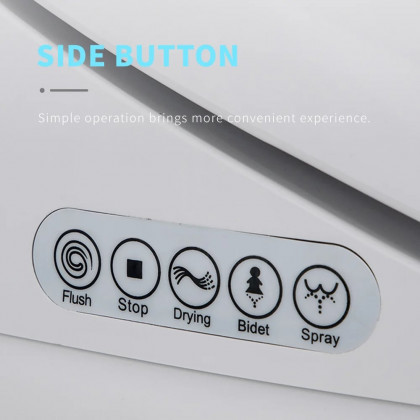 HMR - Modern Smart One-Piece Toilet and Bidet Foot Induction and Automatic Flushing in White