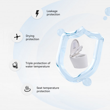 HMR - Modern Smart One-Piece Toilet and Bidet Foot Induction and Automatic Flushing in White