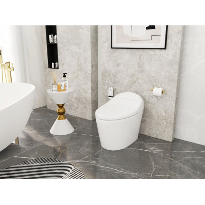 HMR - Modern Smart One-Piece Toilet and Bidet Foot Induction and Automatic Flushing in White
