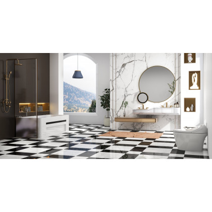 HMR - Modern Smart One-Piece Toilet and Bidet Foot Induction and Automatic Flushing in White