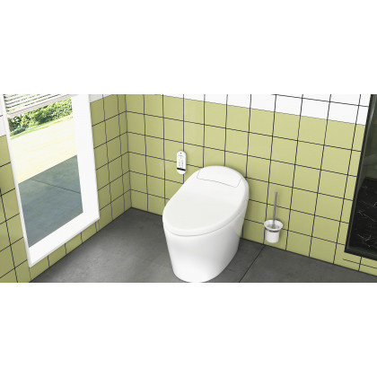 HMR - Modern Smart One-Piece Toilet and Bidet Foot Induction and Automatic Flushing in White