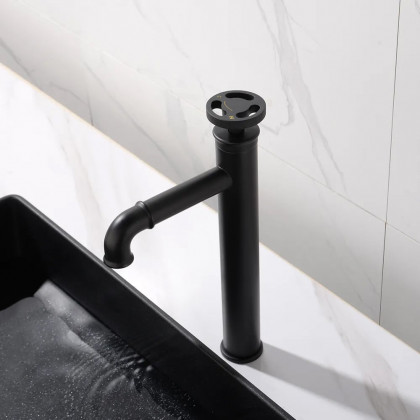 HMR - Ruth Vessel Sink Faucet Single Handle in Matte Black, Brass