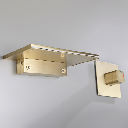 HMR Waterfall Wall Mount Bathroom Sink Faucet Single Knob - Brushed Gold