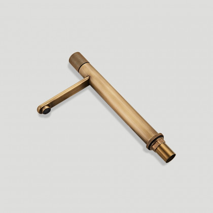 HMR - Single Hole Sink Faucet with Single Knob in Brass