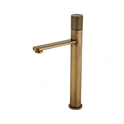 HMR - Single Hole Sink Faucet with Single Knob in Brass