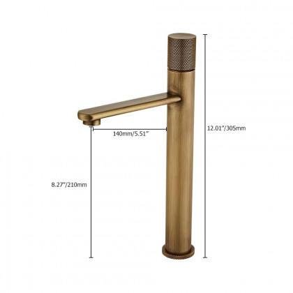 HMR - Single Hole Sink Faucet with Single Knob in Brass