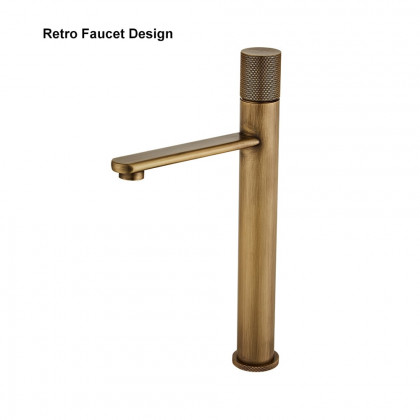 HMR - Single Hole Sink Faucet with Single Knob in Brass