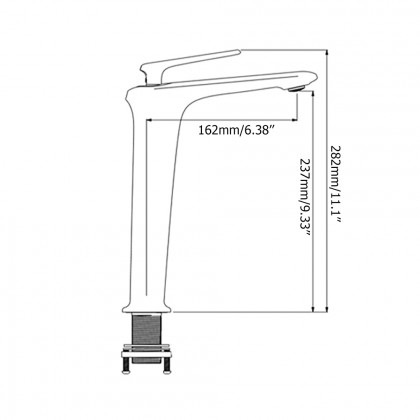 HMR - Single Handle Brass Vessel Bathroom Sink Faucet in White and Gold