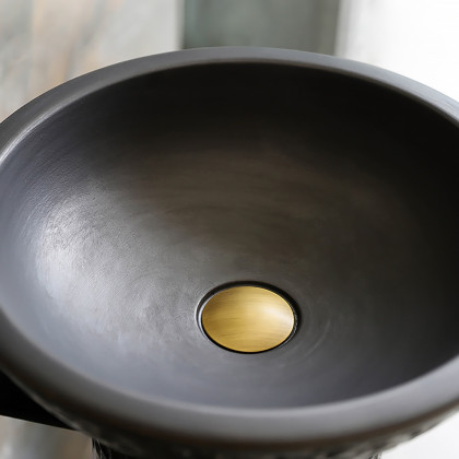 HMR - Pedestal Sink Gaolin Wash Sink in Black