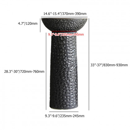 HMR - Pedestal Sink Gaolin Wash Sink in Black