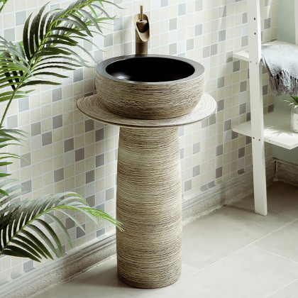 HMR - Pedestal Sink Wash Sink Outdoor and Indoor in Kaolin Clay