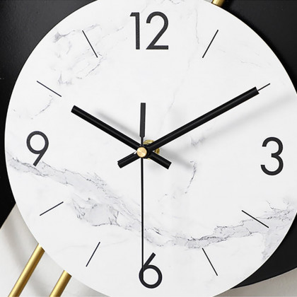 HMR - Distinctive Metal Wall Clock with Pendulum in Gold