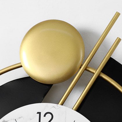 HMR - Distinctive Metal Wall Clock with Pendulum in Gold