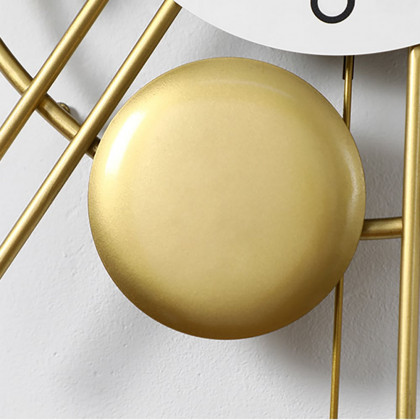 HMR - Distinctive Metal Wall Clock with Pendulum in Gold