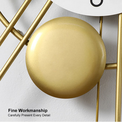 HMR - Distinctive Metal Wall Clock with Pendulum in Gold
