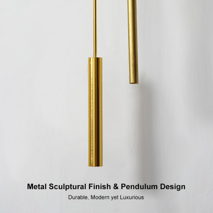 HMR - Distinctive Metal Wall Clock with Pendulum in Gold