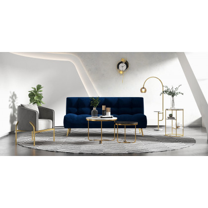 HMR - Distinctive Metal Wall Clock with Pendulum in Gold