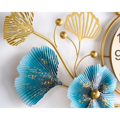 HMR Modern 3D Wall Clock Decor Art - Blue/Gold, Style A