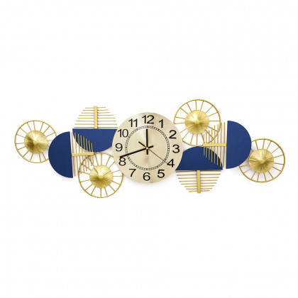 HMR Luxury Wall Clock Decor - Blue/Gold, Style C