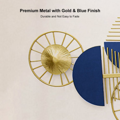 HMR Luxury Wall Clock Decor - Blue/Gold, Style C