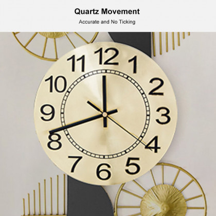 HMR Luxury Wall Clock Decor - Black/Gold, Style B