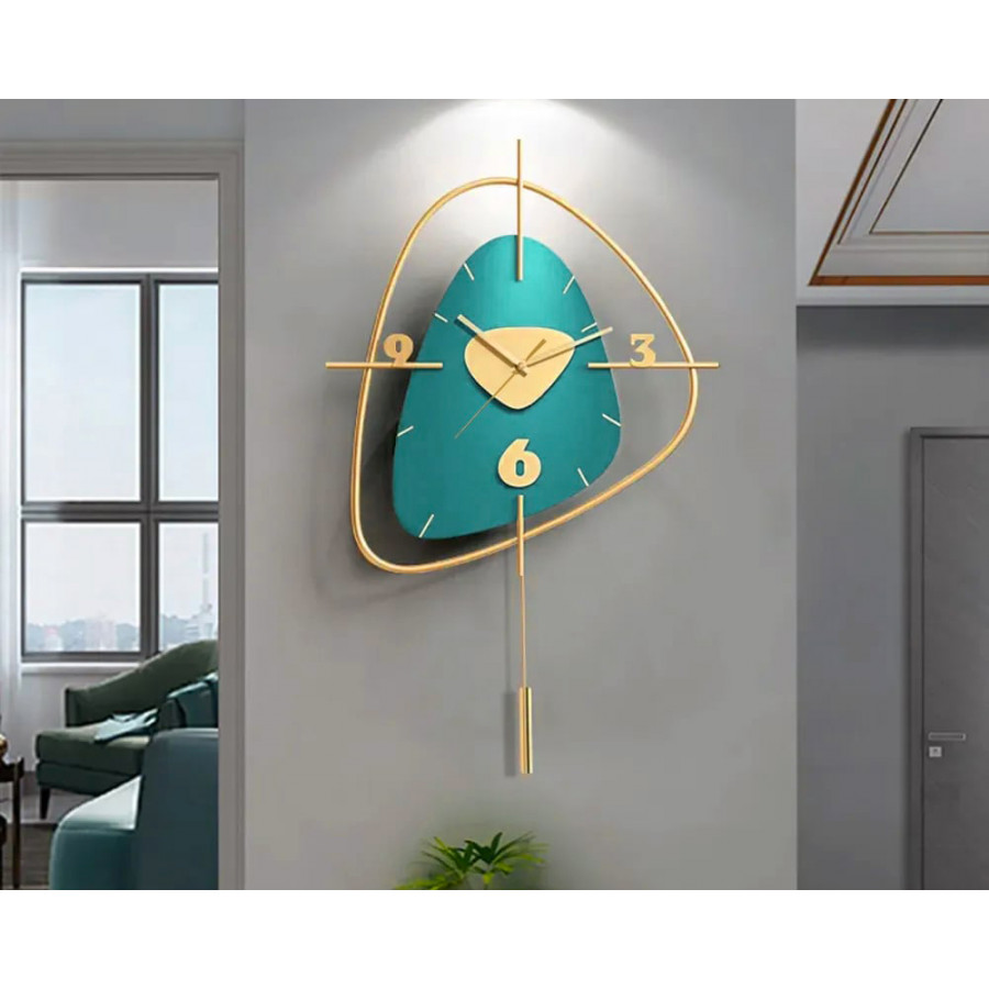 HMR Creative Scandinavian Wall Clock - Gold/Dark Green, Style A