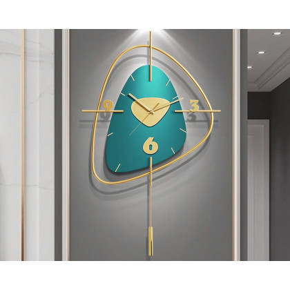 HMR Creative Scandinavian Wall Clock - Gold/Dark Green, Style A