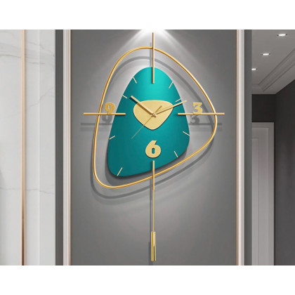 HMR Creative Scandinavian Wall Clock - Gold/Dark Green, Style A