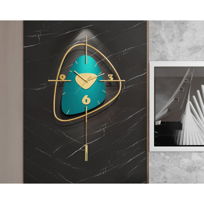 HMR Creative Scandinavian Wall Clock - Gold/Dark Green, Style A