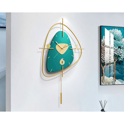 HMR Creative Scandinavian Wall Clock - Gold/Dark Green, Style A