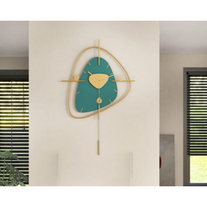 HMR Creative Scandinavian Wall Clock - Gold/Dark Green, Style A