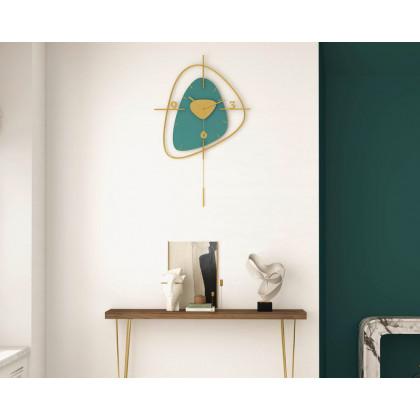 HMR Creative Scandinavian Wall Clock - Gold/Dark Green, Style A