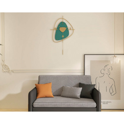 HMR Creative Scandinavian Wall Clock - Gold/Dark Green, Style A
