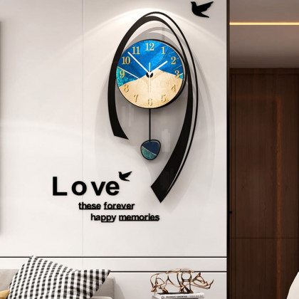 HMR - Wall Clock Home Background Hanging Art in Multi-Color