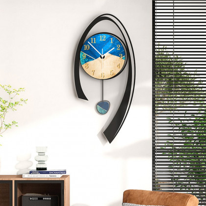 HMR - Wall Clock Home Background Hanging Art in Multi-Color