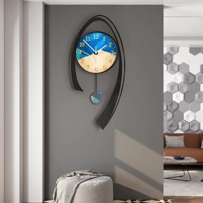 HMR - Wall Clock Home Background Hanging Art in Multi-Color