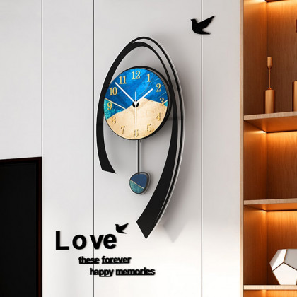 HMR - Wall Clock Home Background Hanging Art in Multi-Color