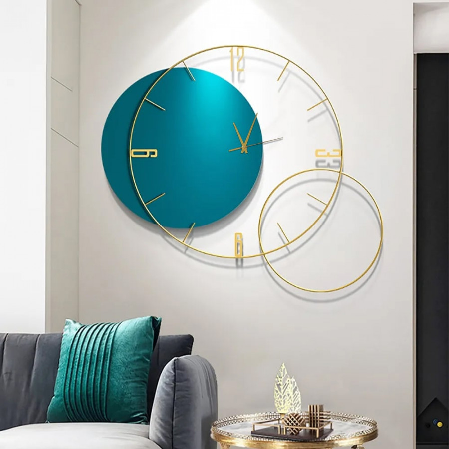 HMR Modern Round Oversized Wall Clock Home Decor Art - Green