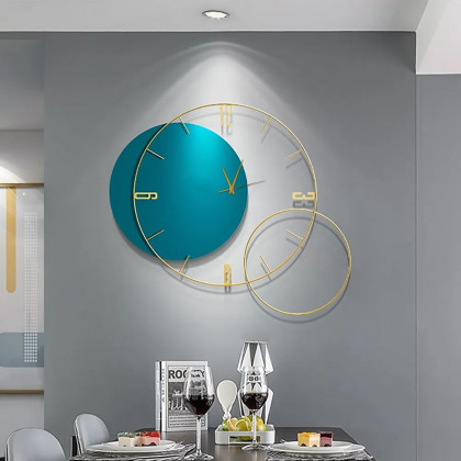 HMR Modern Round Oversized Wall Clock Home Decor Art - Green
