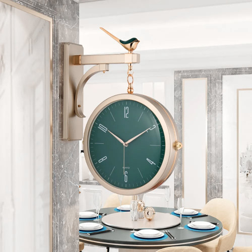 HMR Modern Double-Sided Wall Clock - Green