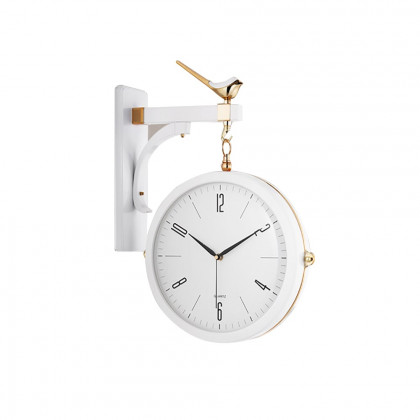 HMR Modern Double-Sided Wall Clock - White