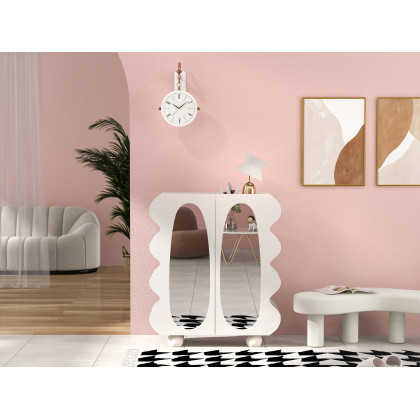 HMR Modern Double-Sided Wall Clock - White
