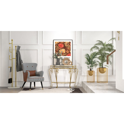HMR Modern 15.7" Flower Stand Gold Plant Stand for Flower Stand - Gold