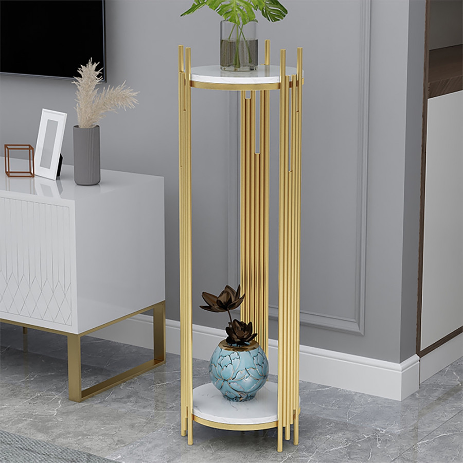 HMR - Metal 2-Tiered Plant Stand for Indoor in 35.4"