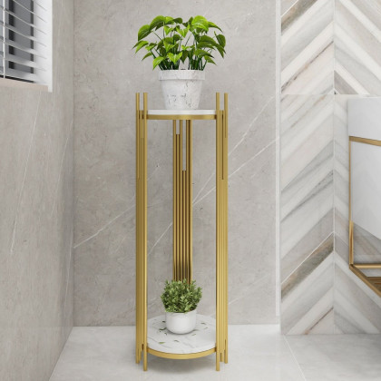 HMR - Metal 2-Tiered Plant Stand for Indoor in 35.4"