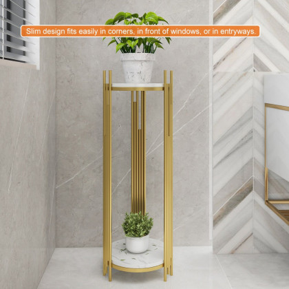 HMR - Metal 2-Tiered Plant Stand for Indoor in 35.4"