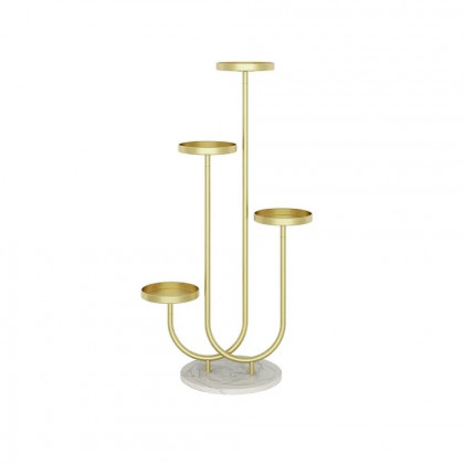 HMR - Metal Gold Plant Pot for Indoor in Large in 4-Shelf
