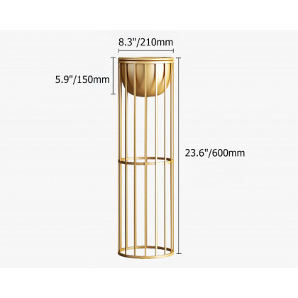 HMR Modern 23.6" Indoor Metal Planter with Stand - Gold