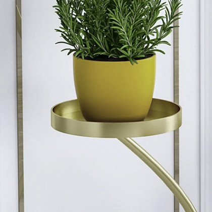 HMR - Metal Indoor 3-Tier Corner Planter in Gold