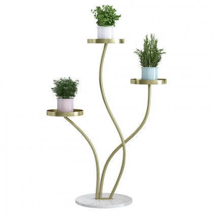 HMR - Metal Indoor 3-Tier Corner Planter in Gold